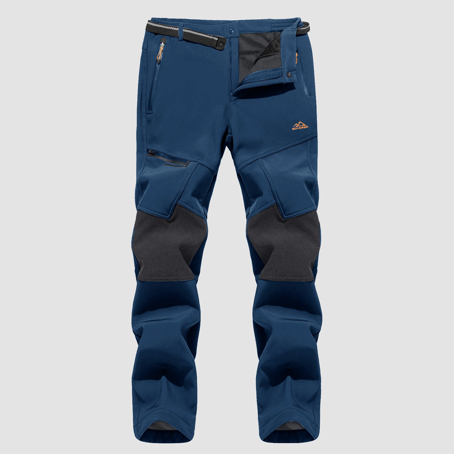 Men's Fleece-Lined Winter Ski Pants โ Water-Resistant with 4 Zip Pockets