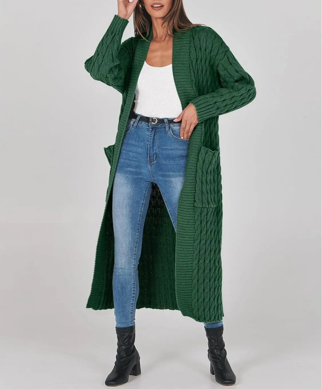 Women's Long Cardigan 2024 Oversized Coat Long Sleeve Open Cardigan Knitted Extra Long Coat Autumn Fashion Jacket Clothes