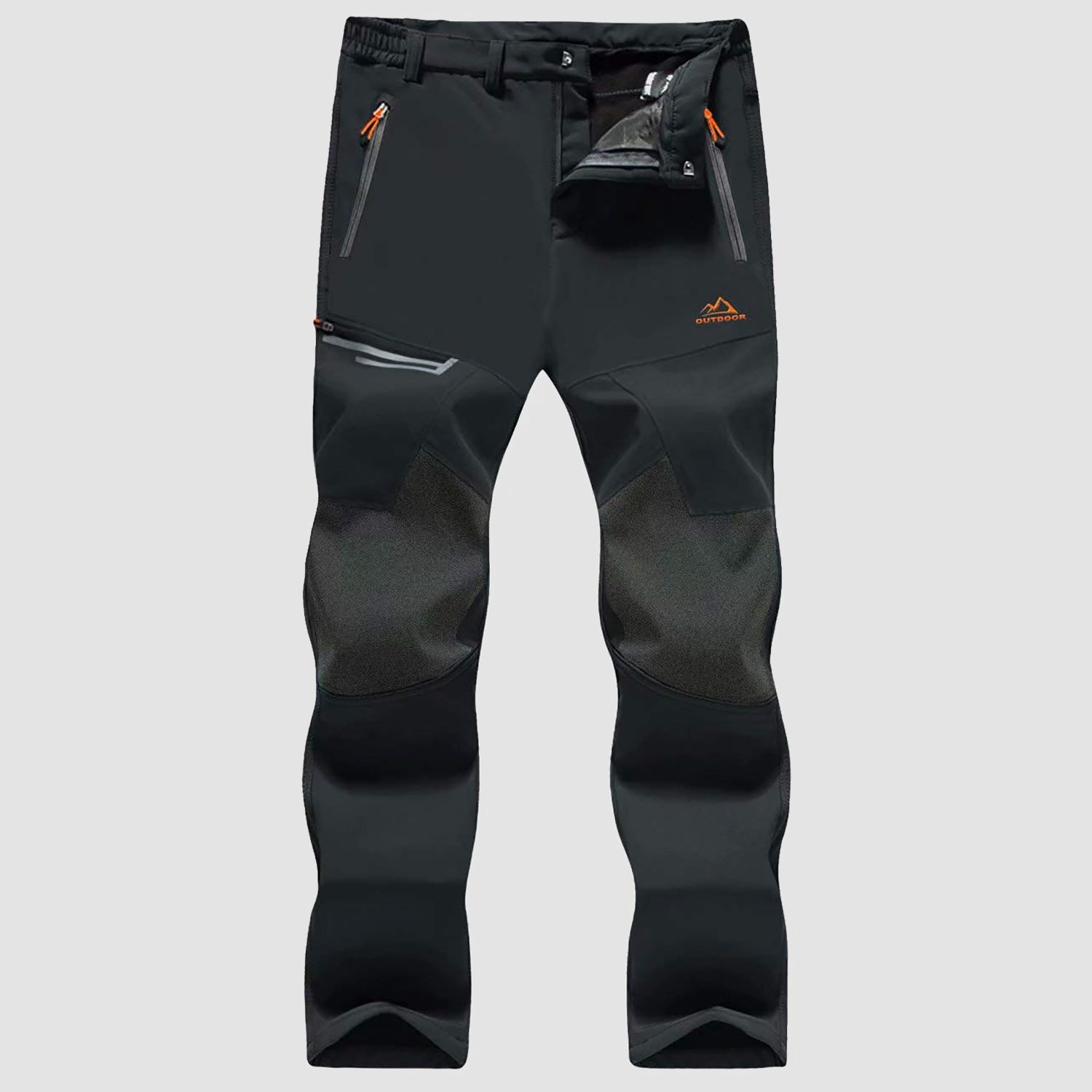 Men's Fleece-Lined Winter Ski Pants โ Water-Resistant with 4 Zip Pockets