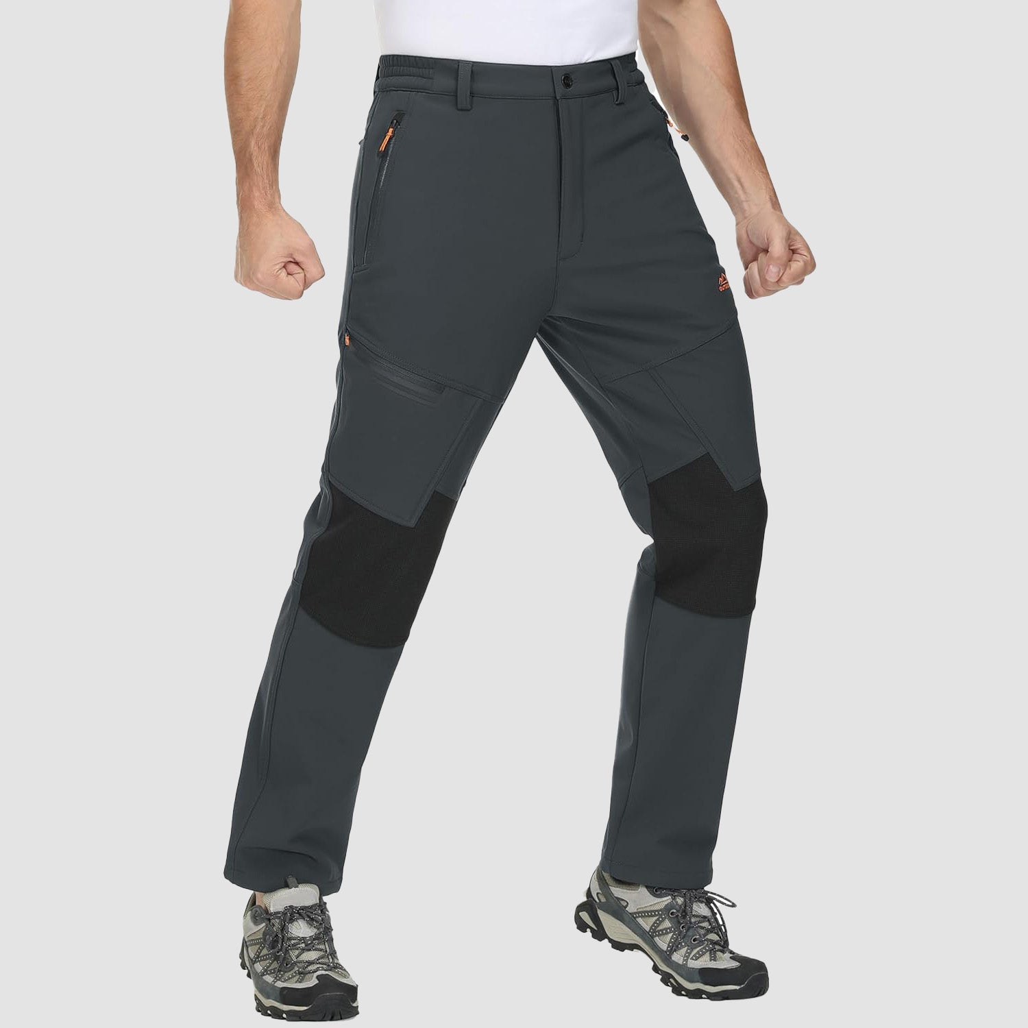 Men's Fleece-Lined Winter Ski Pants โ Water-Resistant with 4 Zip Pockets