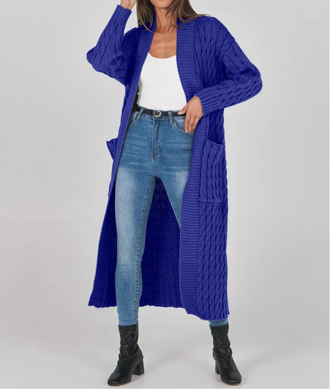 Women's Long Cardigan 2024 Oversized Coat Long Sleeve Open Cardigan Knitted Extra Long Coat Autumn Fashion Jacket Clothes