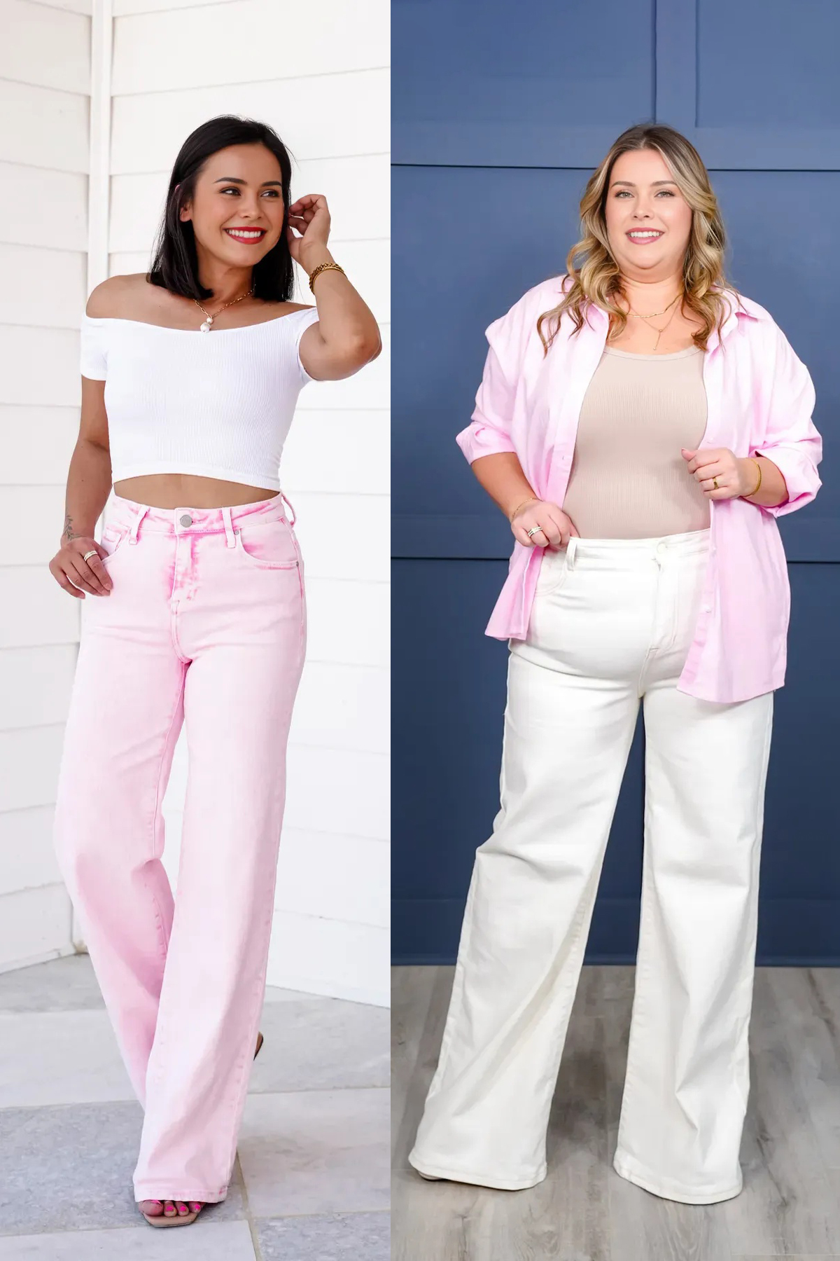 High Rise Tummy Control Wide Leg Jeans