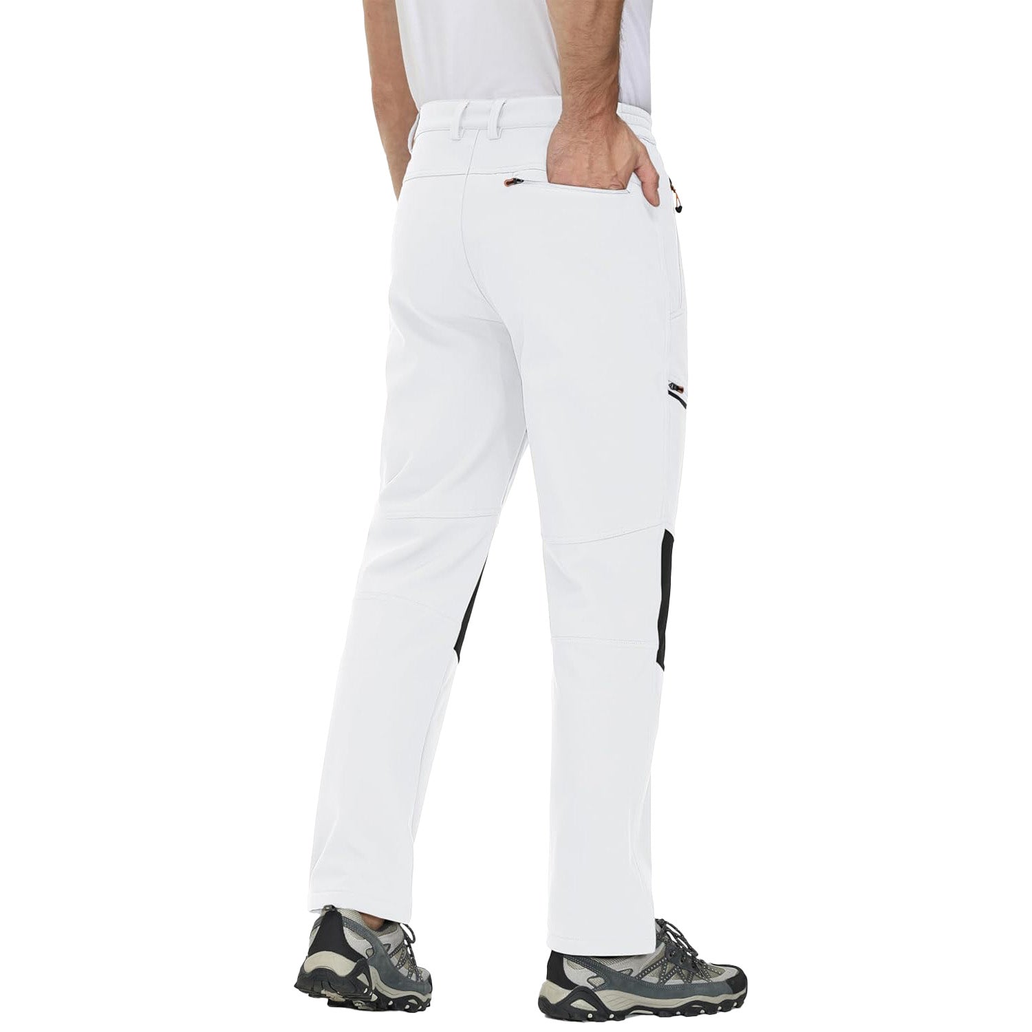 Men's Fleece-Lined Winter Ski Pants โ Water-Resistant with 4 Zip Pockets