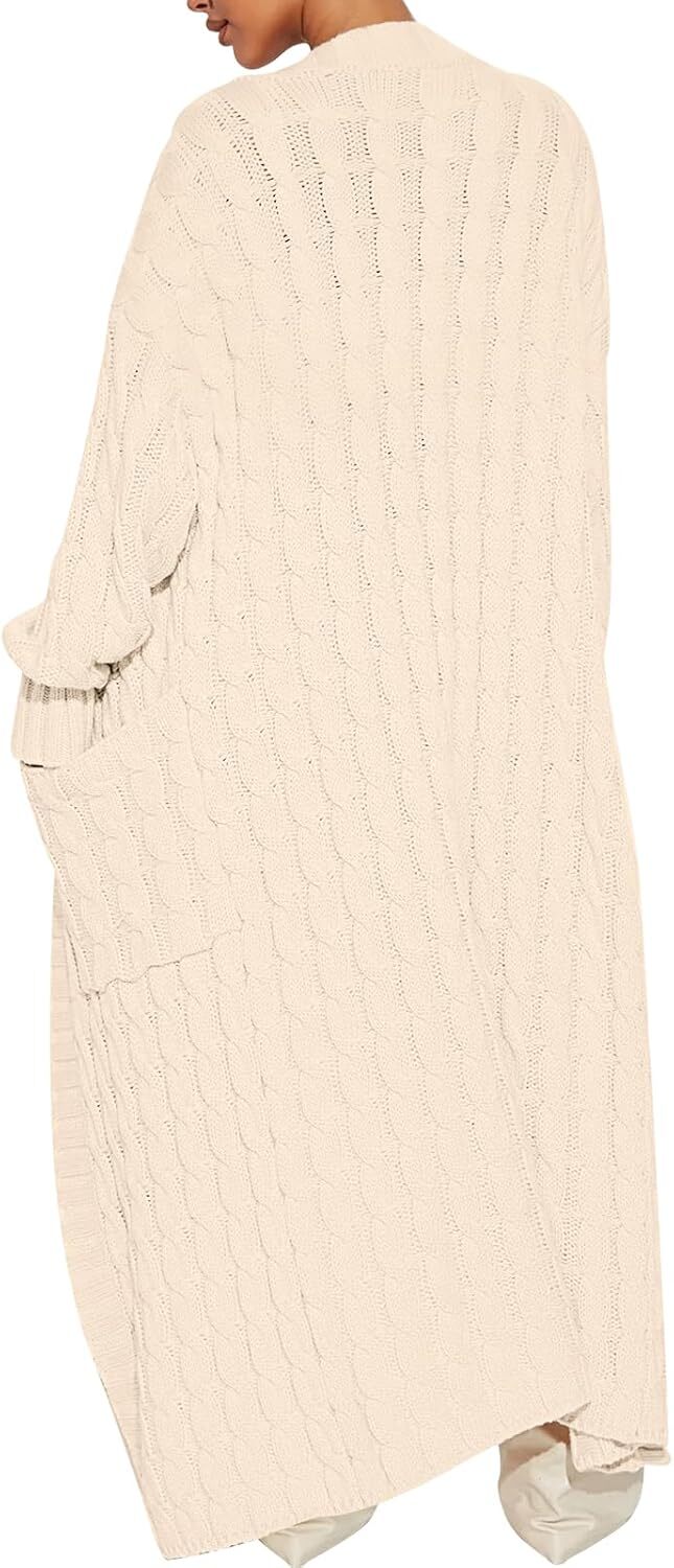 Women's Long Cardigan 2024 Oversized Coat Long Sleeve Open Cardigan Knitted Extra Long Coat Autumn Fashion Jacket Clothes