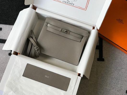Replica Hermes Kelly Danse 22cm Leather Bag 20356 Gray
