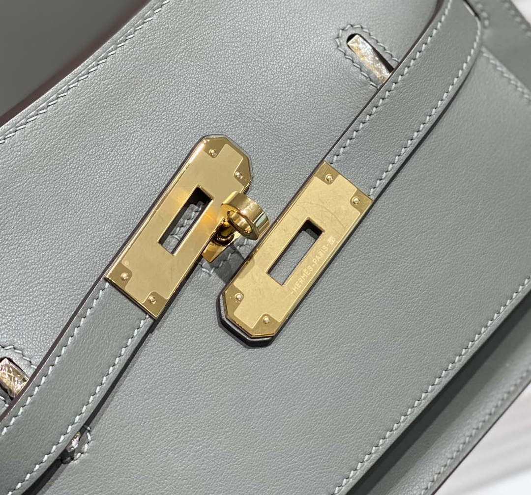 Replica Hermes 316413 Jyspiere Leather Hermes bags Gray h900920