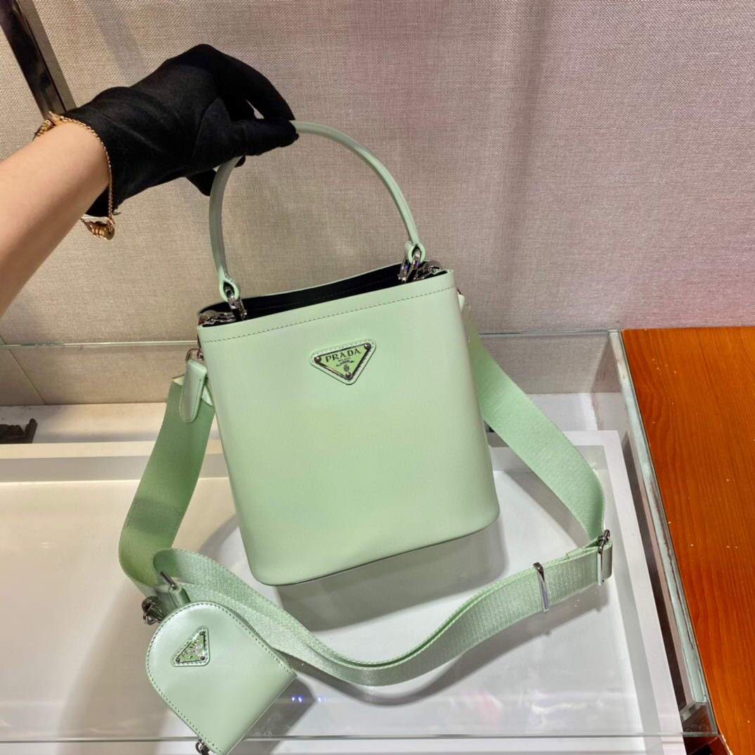 Replica Prada Panier ostrich leather 1BA319 Bag Green