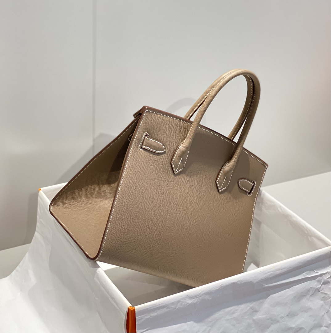 Replica Hermes Birkin Designer Tote Bag Epsom Leather 28369 elephant Gray
