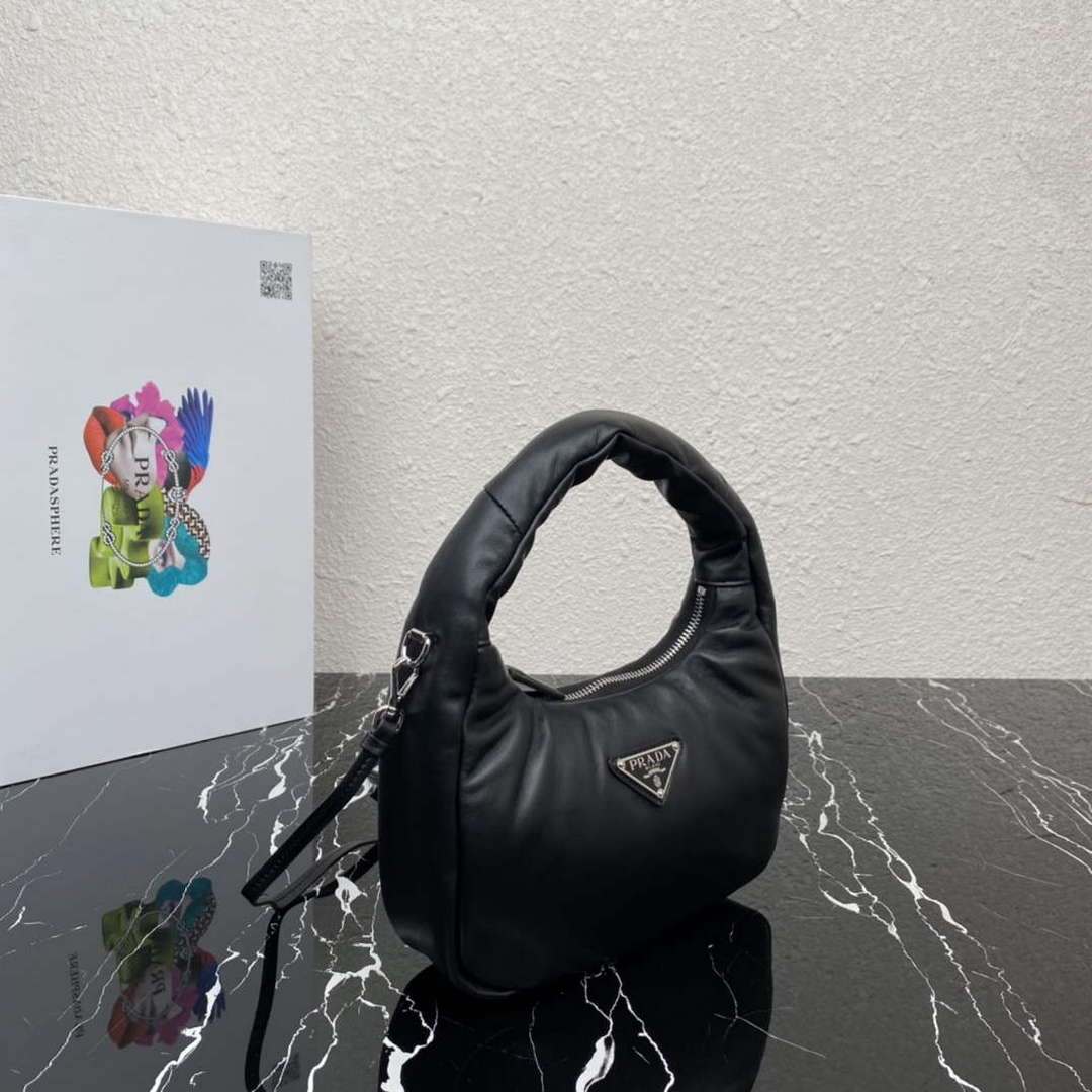 Replica Prada 1BA384 Prada Soft Padded Nappa Leather Mini Bag Black