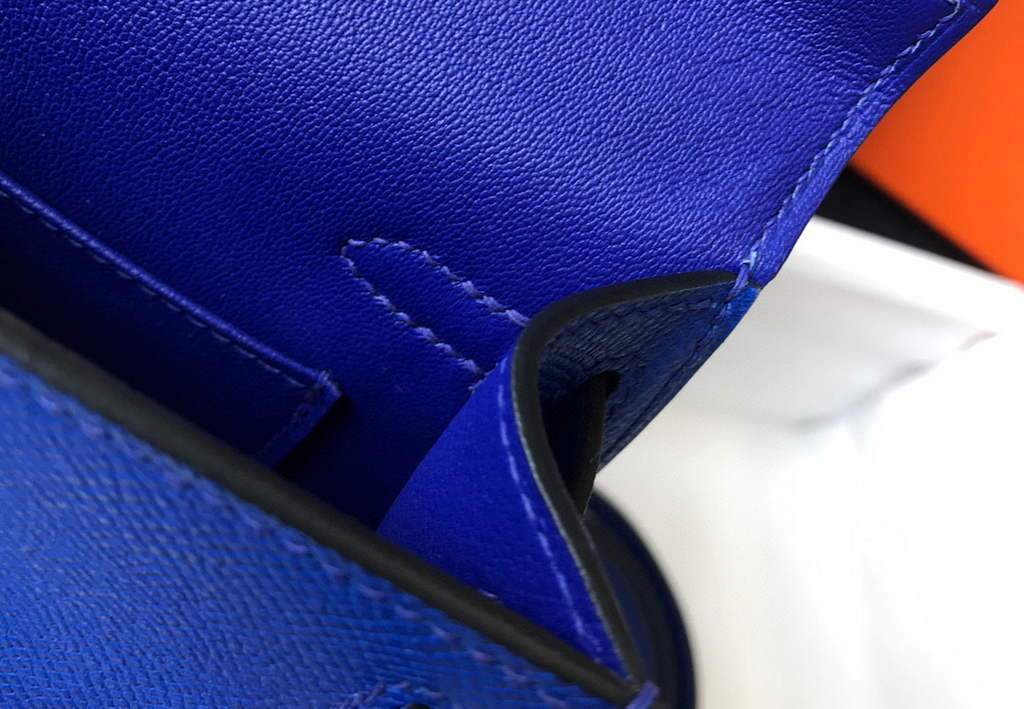 Replica Hermes Kelly Bag Hermes 19CM Epsom Shoulder Mini Bag Dark Blue 20475