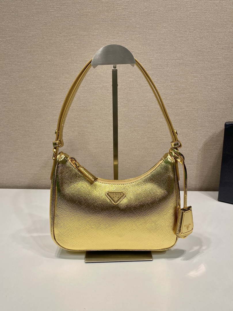 Replica Prada 1BC204 Saffiano Leather Mini-Bag Gold