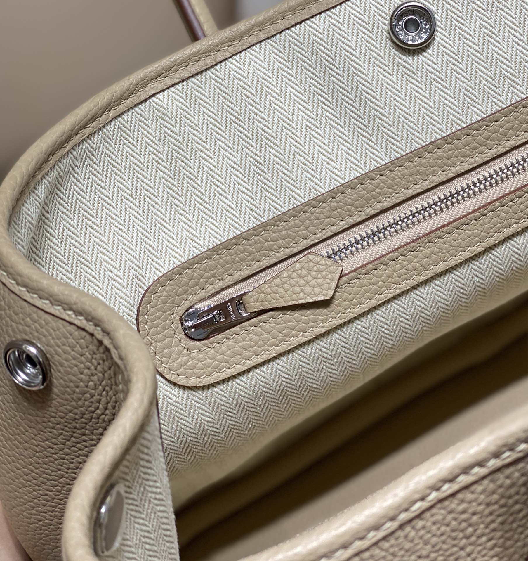 Replica Hermes Light Gray Clemence Garden Party 30cm Bag H239045