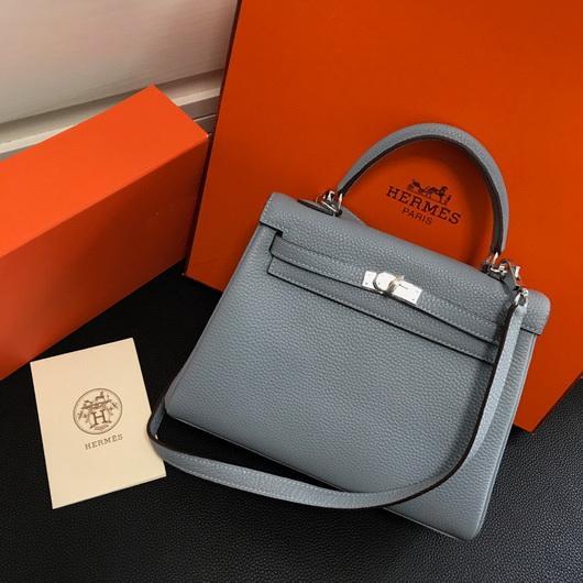 Replica Hermes Kelly Danse 20309 Designer Tote Shoulder Strap Bag Lake Blue