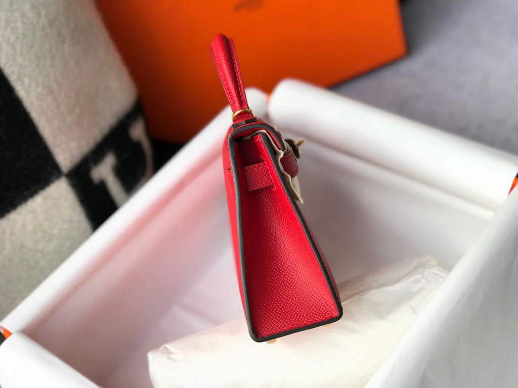 Replica Hermes Kelly Bag Hermes 19CM Epsom Shoulder Mini Bag Red 20465