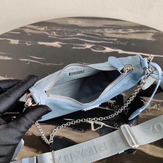 Replica Prada 1BH204 Prada Re-Edition 2005 Nylon Bag Light Blue