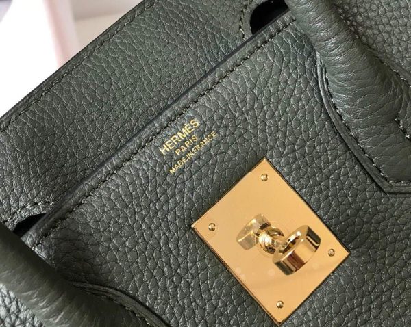 Replica Hermes Birkin Designer Tote Bag Togo Leather 28337 Dark Green