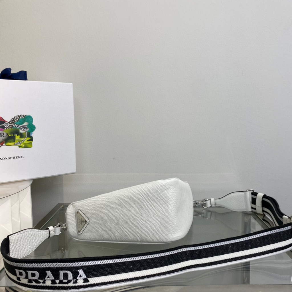 Replica Prada Saffiano Prada Triangle bag 2VH155 White