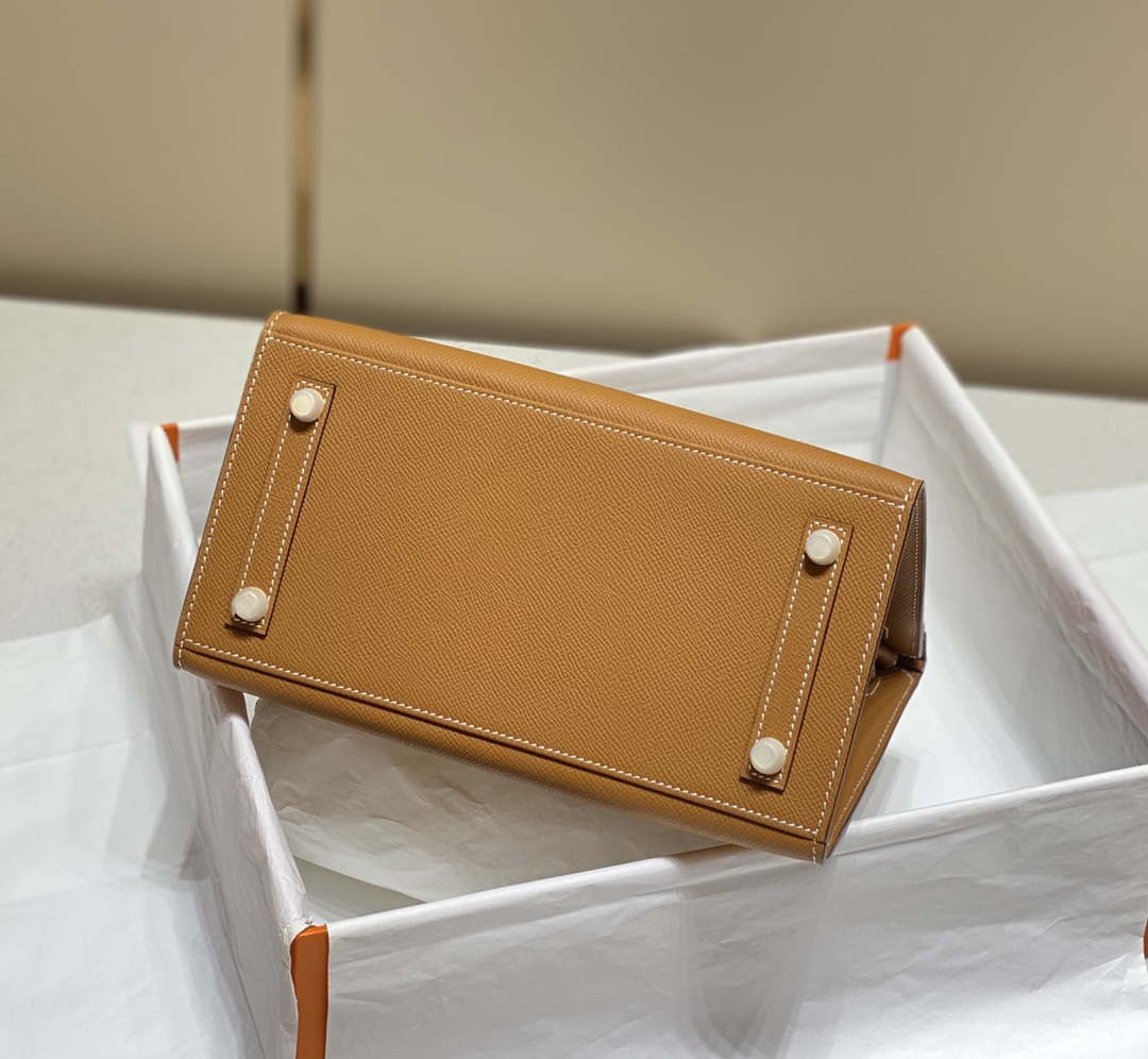 Replica Hermes Birkin Designer Tote Bag Epsom Leather 28371 Golden brown