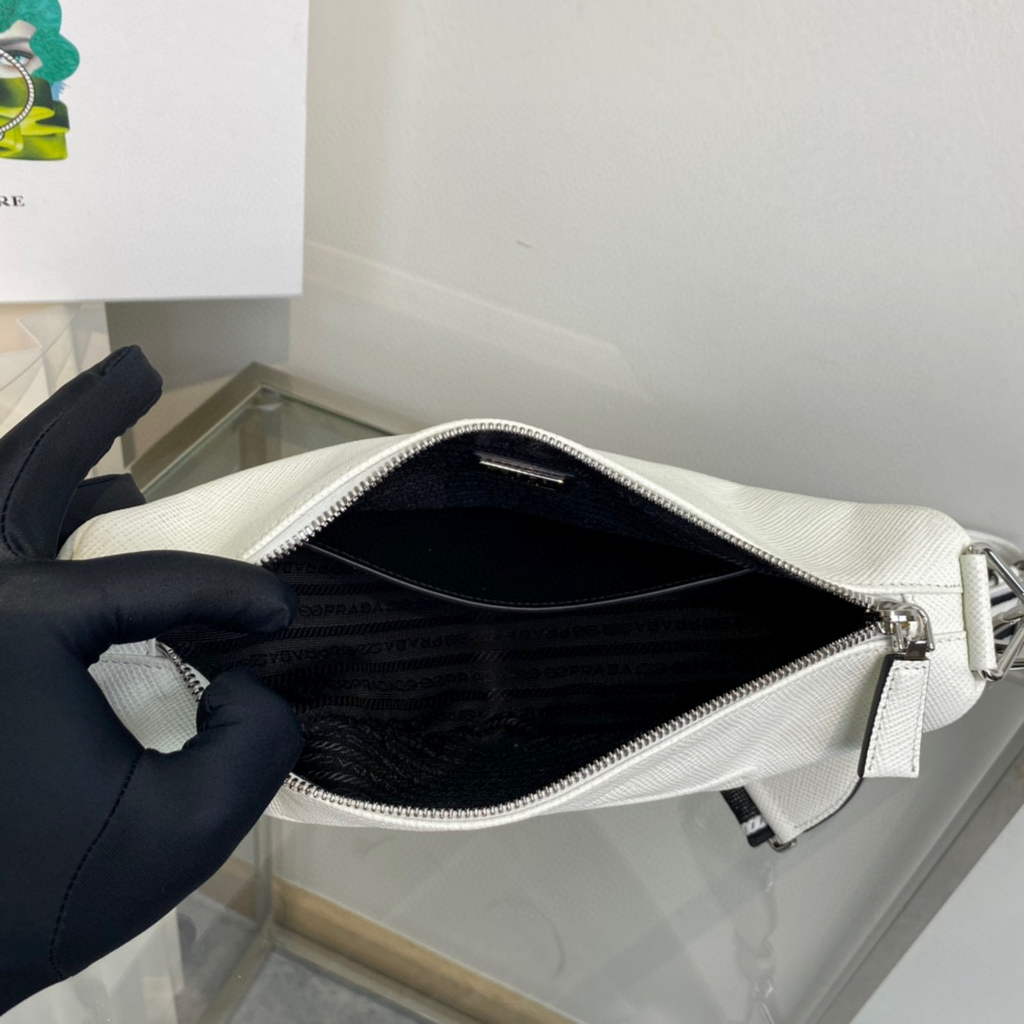 Replica Prada Saffiano Prada Triangle bag 2VH155 White