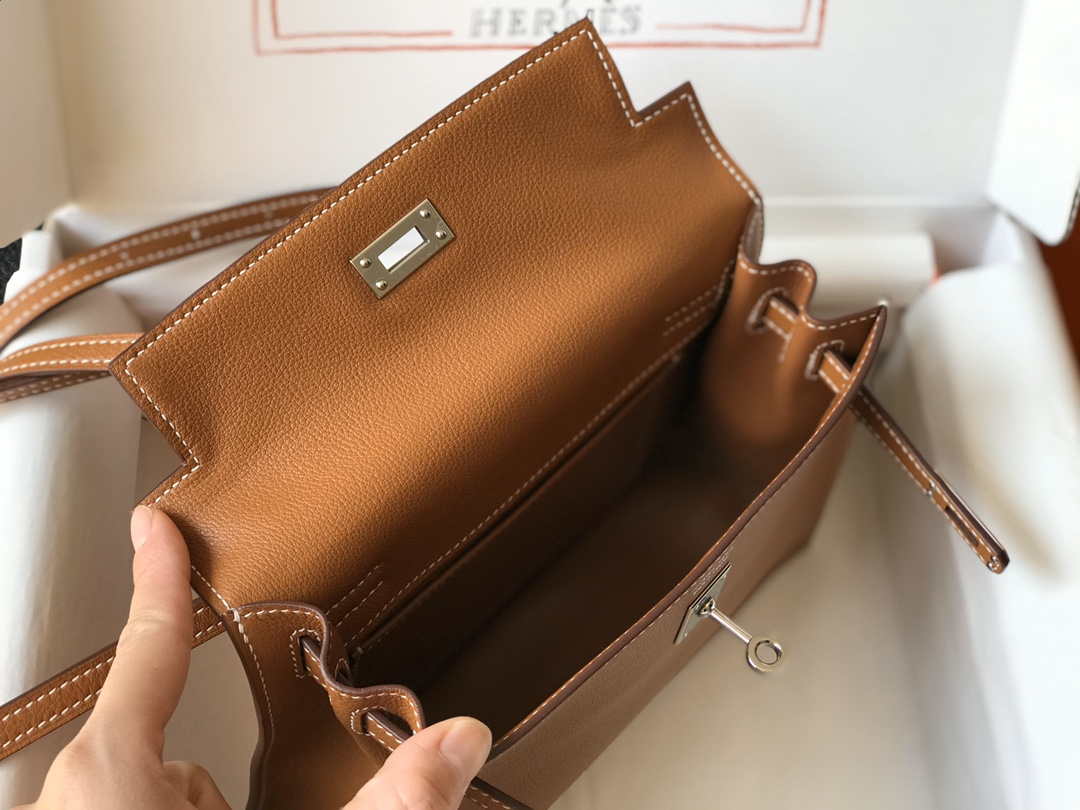 Replica Hermes Kelly Danse 22cm Leather Bag 20353 Tan