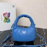 Replica Prada 1BA384 Prada Soft Padded Nappa Leather Mini Bag Light Blue