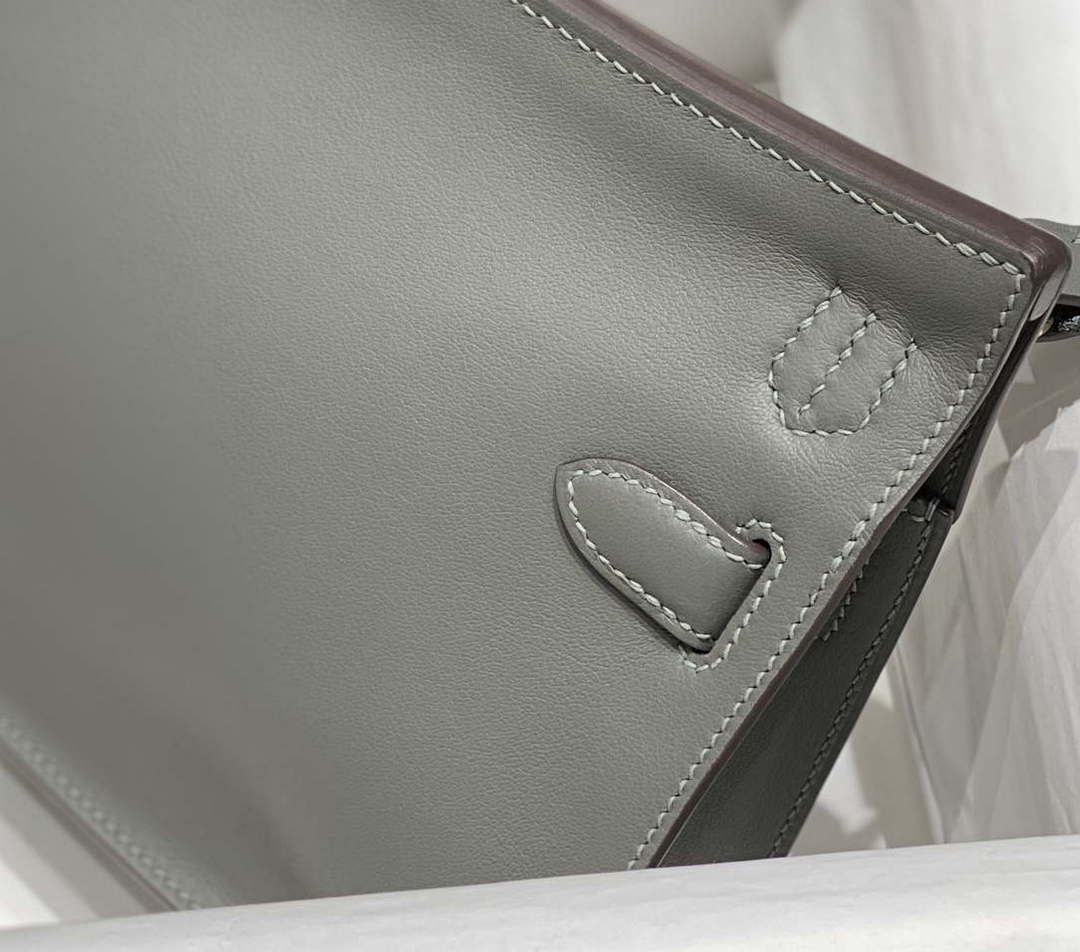 Replica Hermes 316413 Jyspiere Leather Hermes bags Gray h900920