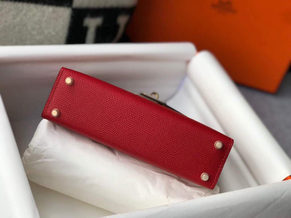 Replica Hermes Kelly Bag Hermes 19CM Epsom Shoulder Mini Bag Red 20465