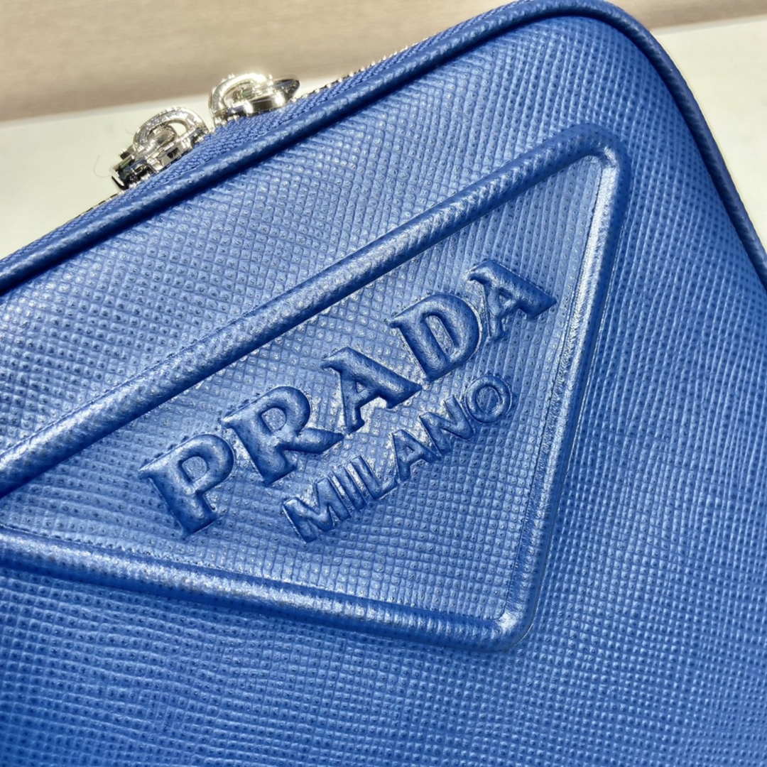 Replica Prada 2VH154 Saffiano leather shoulder bag Blue