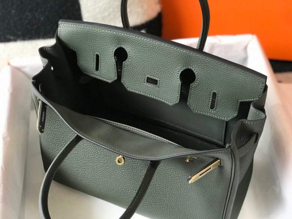 Replica Hermes Birkin Designer Tote Bag Togo Leather 28337 Dark Green