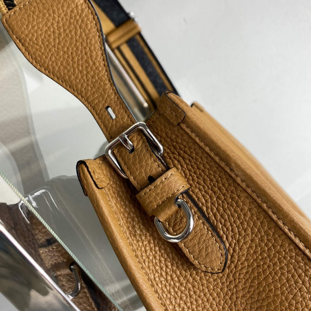 Replica Prada Leather hobo bag 1BC073 Tan