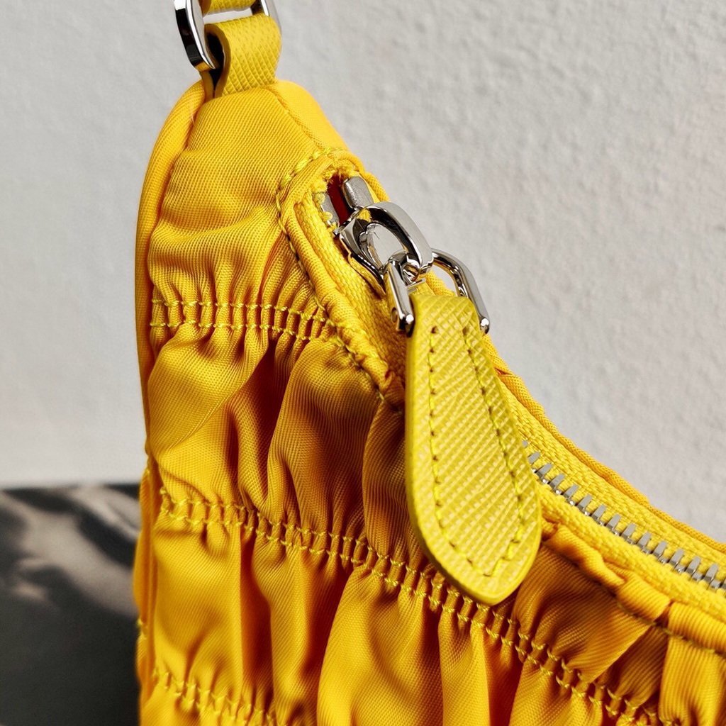 Replica Prada 1NE204 Prada Nylon and Saffiano Leather Mini Bag in Yellow
