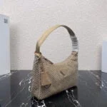 Replica Prada 1NE515 Satin mini-bag with artificial crystals apricot