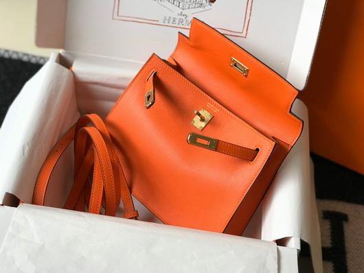 Replica Hermes Kelly Danse 22cm Leather Bag 20355 Orange