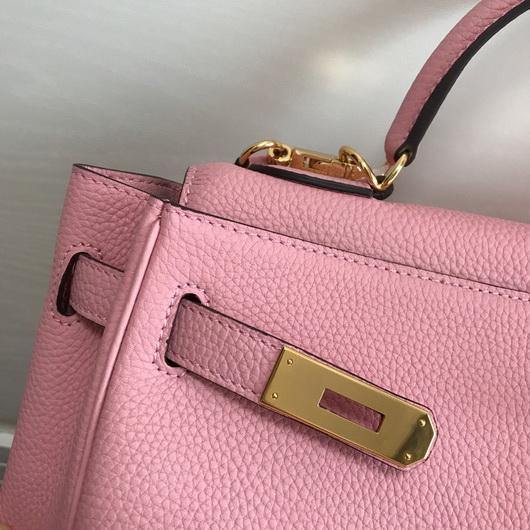 Replica Hermes Kelly Danse 20306 Designer Tote Shoulder Strap Bag Pink
