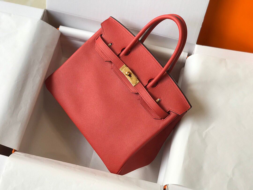 Replica Hermes Birkin Designer Tote Bag Epsom Leather 28354 Red