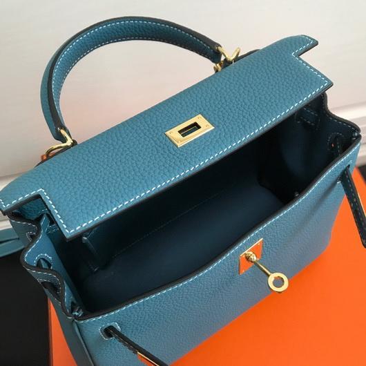 Replica Hermes Kelly Danse 20310 Designer Tote Shoulder Strap Bag Blue