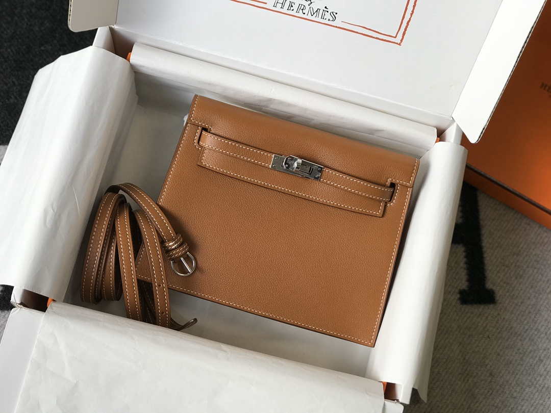 Replica Hermes Kelly Danse 22cm Leather Bag 20353 Tan