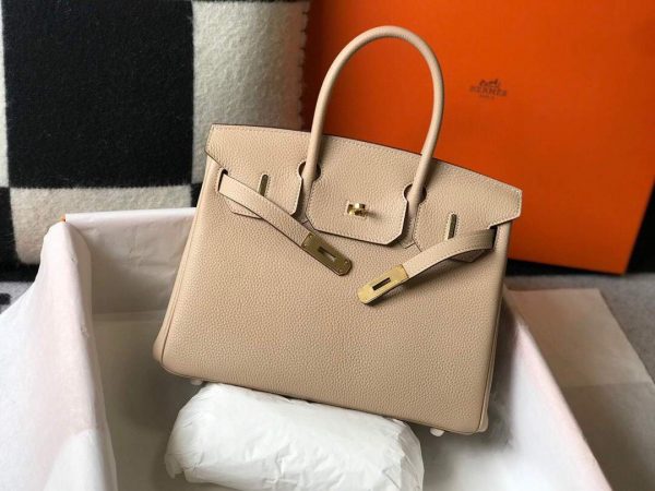 Replica Hermes Birkin Designer Tote Bag Togo Leather 28347 Apricot