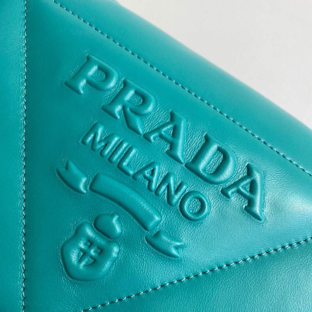 Replica Prada Padded nappa leather shoulder bag 1BD306 Green