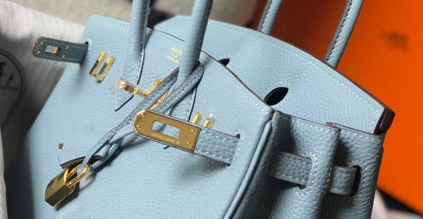 Replica Hermes Birkin Designer Tote Bag Togo Leather 28335 Light Blue
