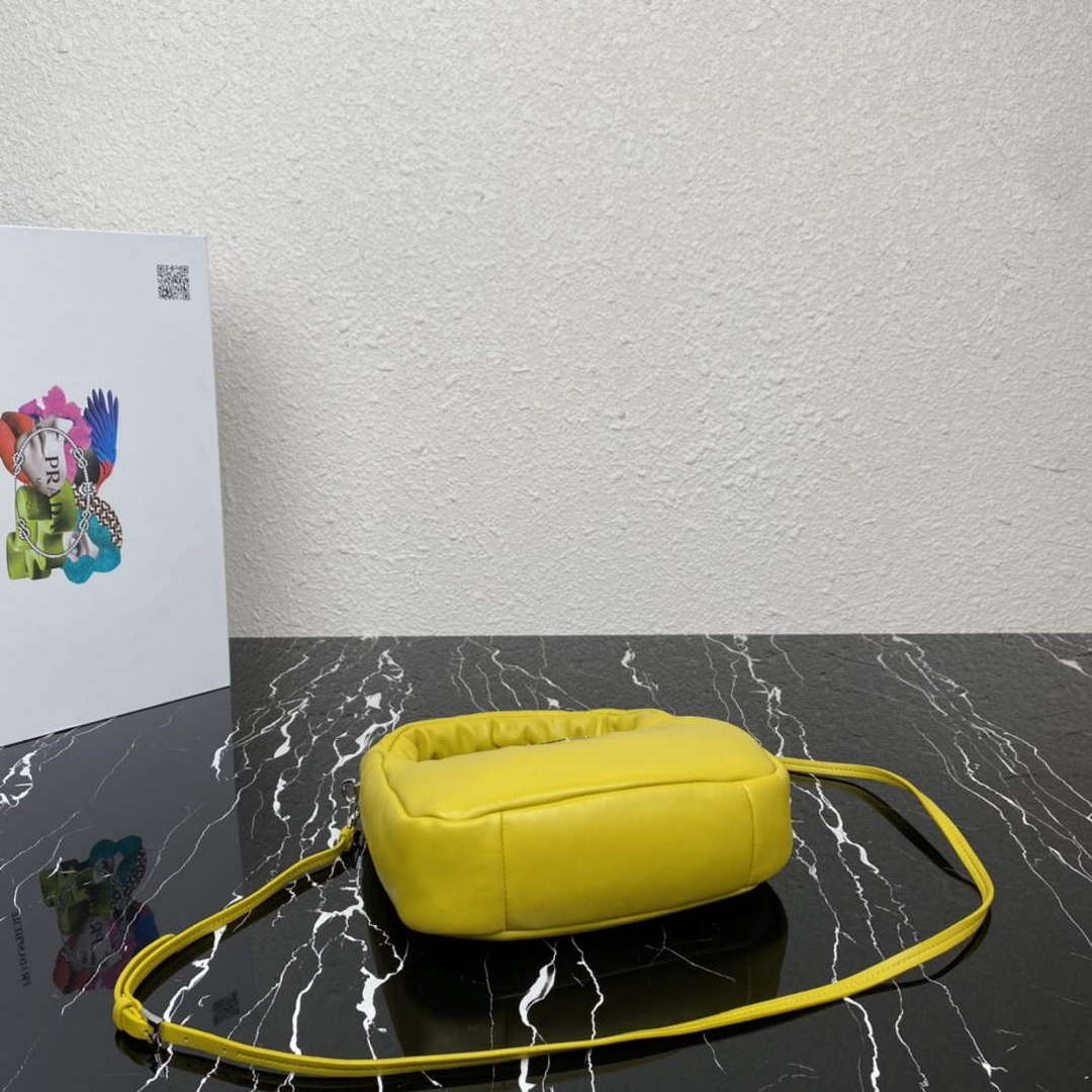 Replica Prada 1BA384 Prada Soft Padded Nappa Leather Mini Bag Yellow