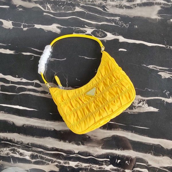 Replica Prada 1NE204 Prada Nylon and Saffiano Leather Mini Bag in Yellow
