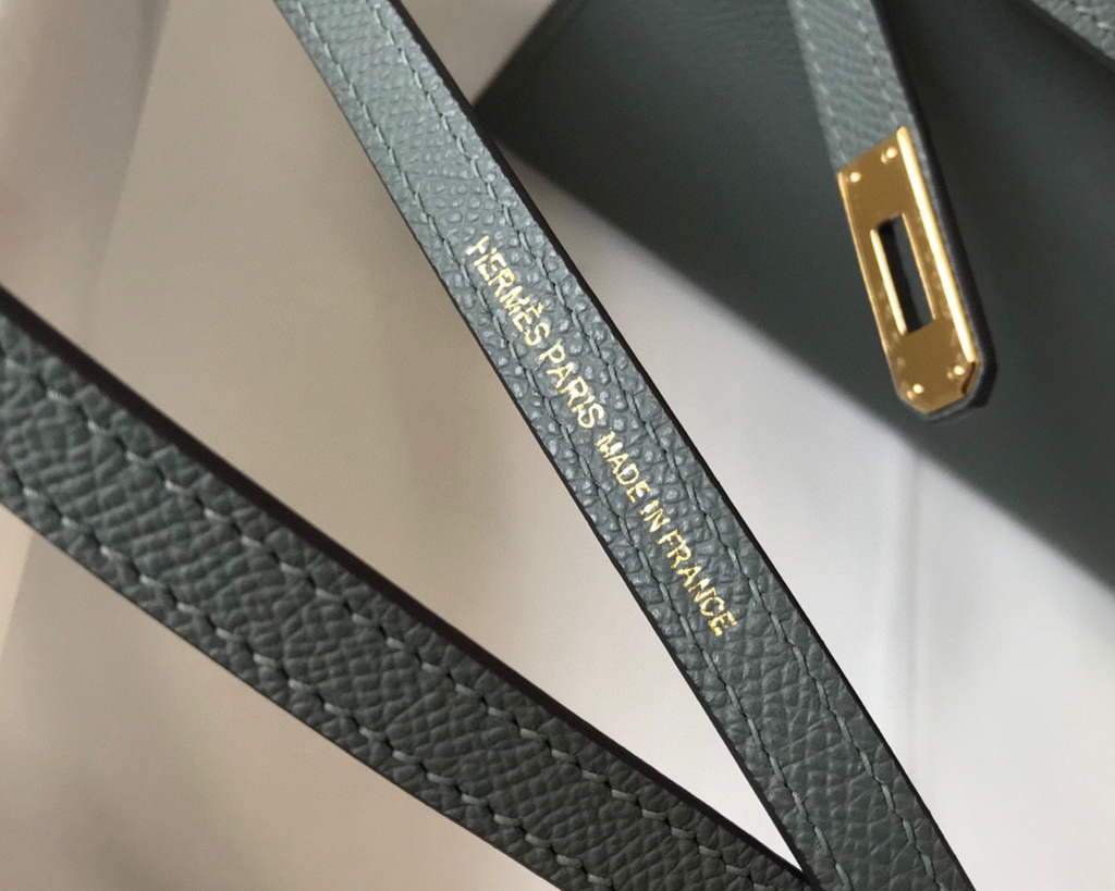 Replica Hermes Kelly Bag Hermes 19CM Epsom Shoulder Mini Bag Dark gray 20474