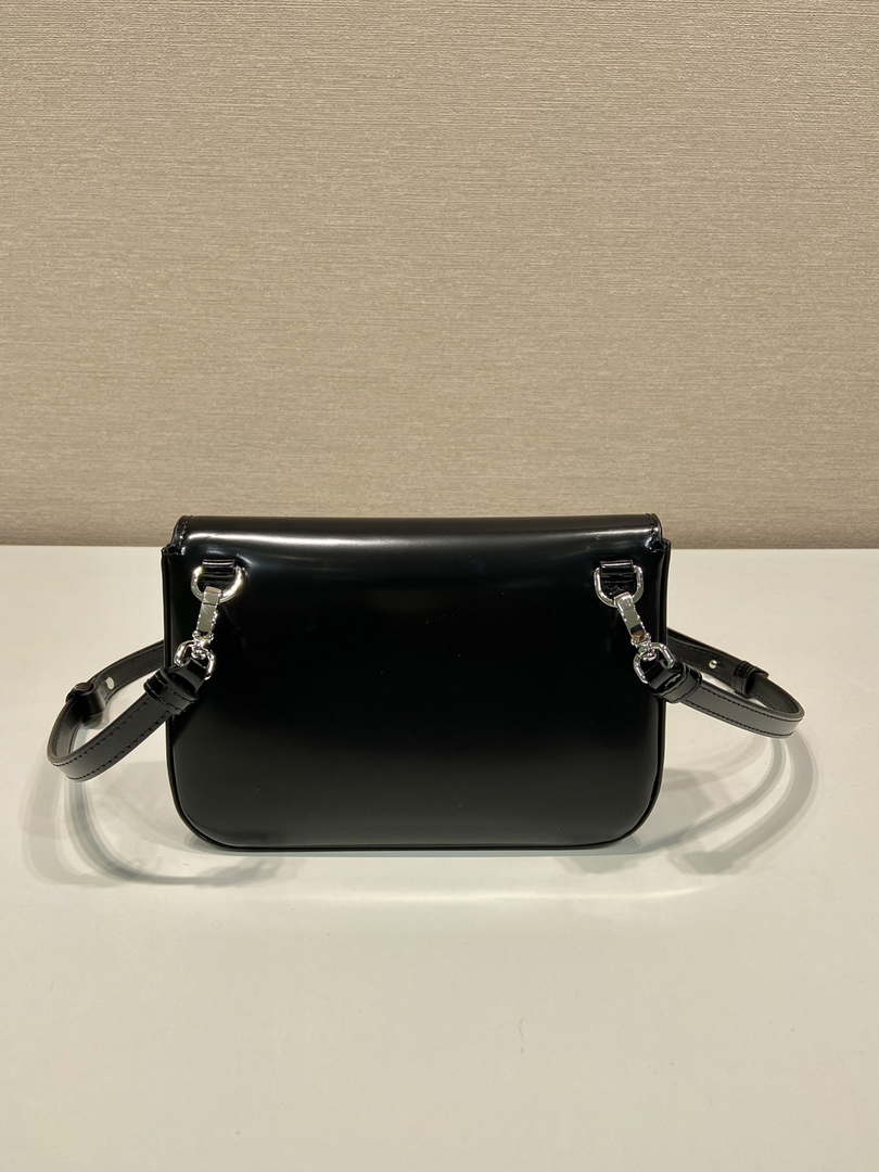 Replica Prada 2VD061 Black Brushed Leather Mini-bag With Shoulder Strap Black