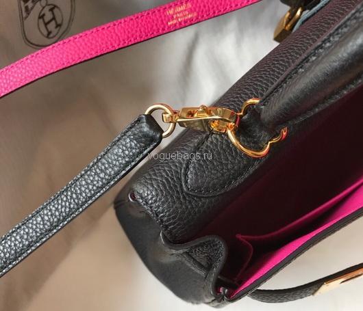 Replica Hermes Kelly Danse 20318 Designer Tote Shoulder Strap Bag 28 32cm Black