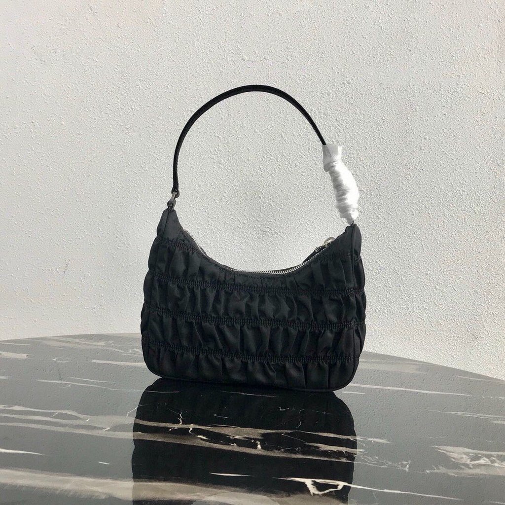Replica Prada 1NE204 Prada Nylon and Saffiano Leather Mini Bag in Black