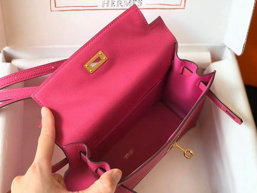 Replica Hermes Kelly Danse 22cm Leather Bag 20351 Plum