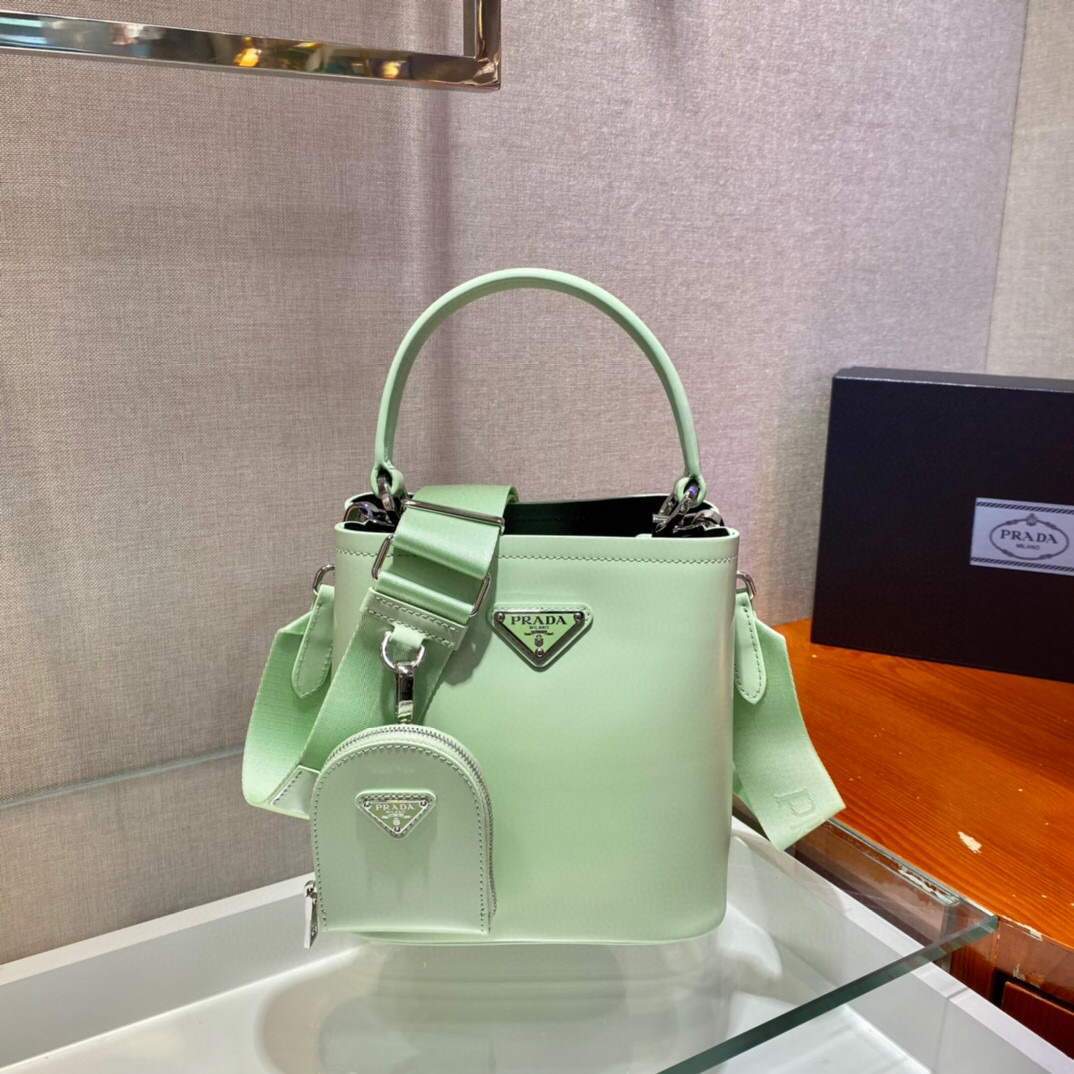 Replica Prada Panier ostrich leather 1BA319 Bag Green