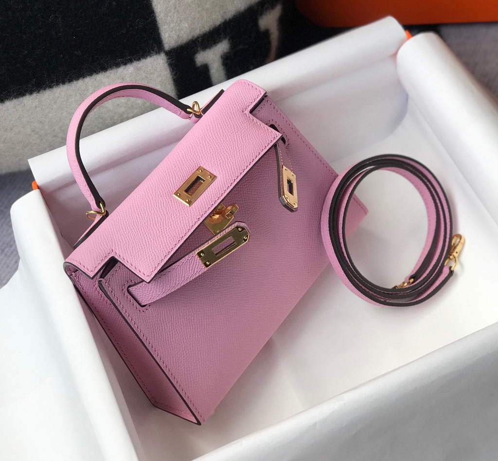 Replica Hermes Kelly Bag Hermes 19CM Epsom Shoulder Mini Bag purple 20459