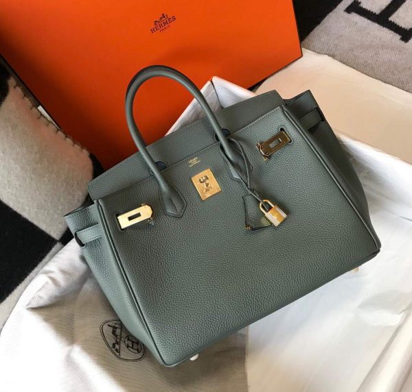 Replica Hermes Birkin Designer Tote Bag Togo Leather 28346 Almond Green